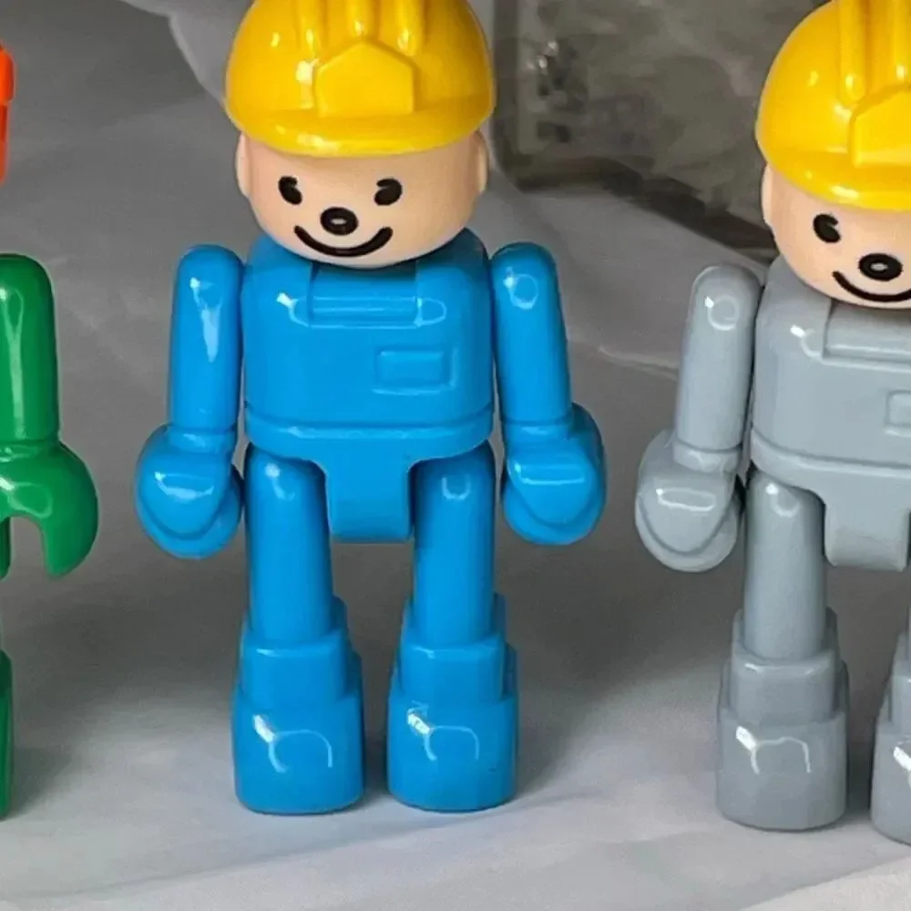 3Vintage Playmobil Construction worker Figures.